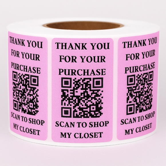 QR code stickers for Poshmark closet-thank you for your purchase-100pcs  2.25" - Picture 3 of 6